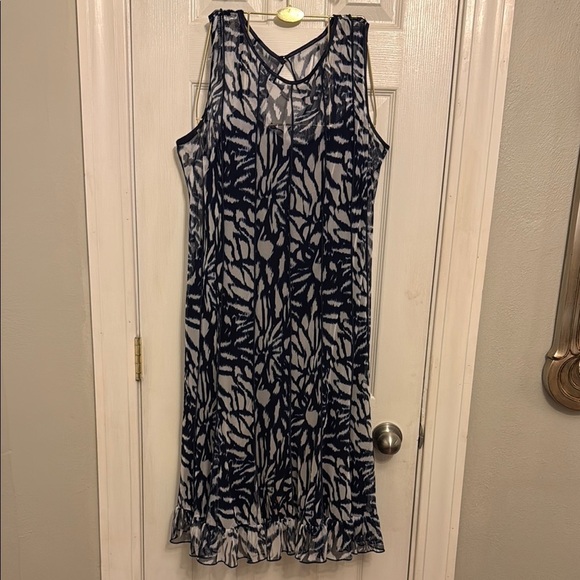 Jessica Howard Blue and Black Sheath Maxi Dress - Picture 1 of 9